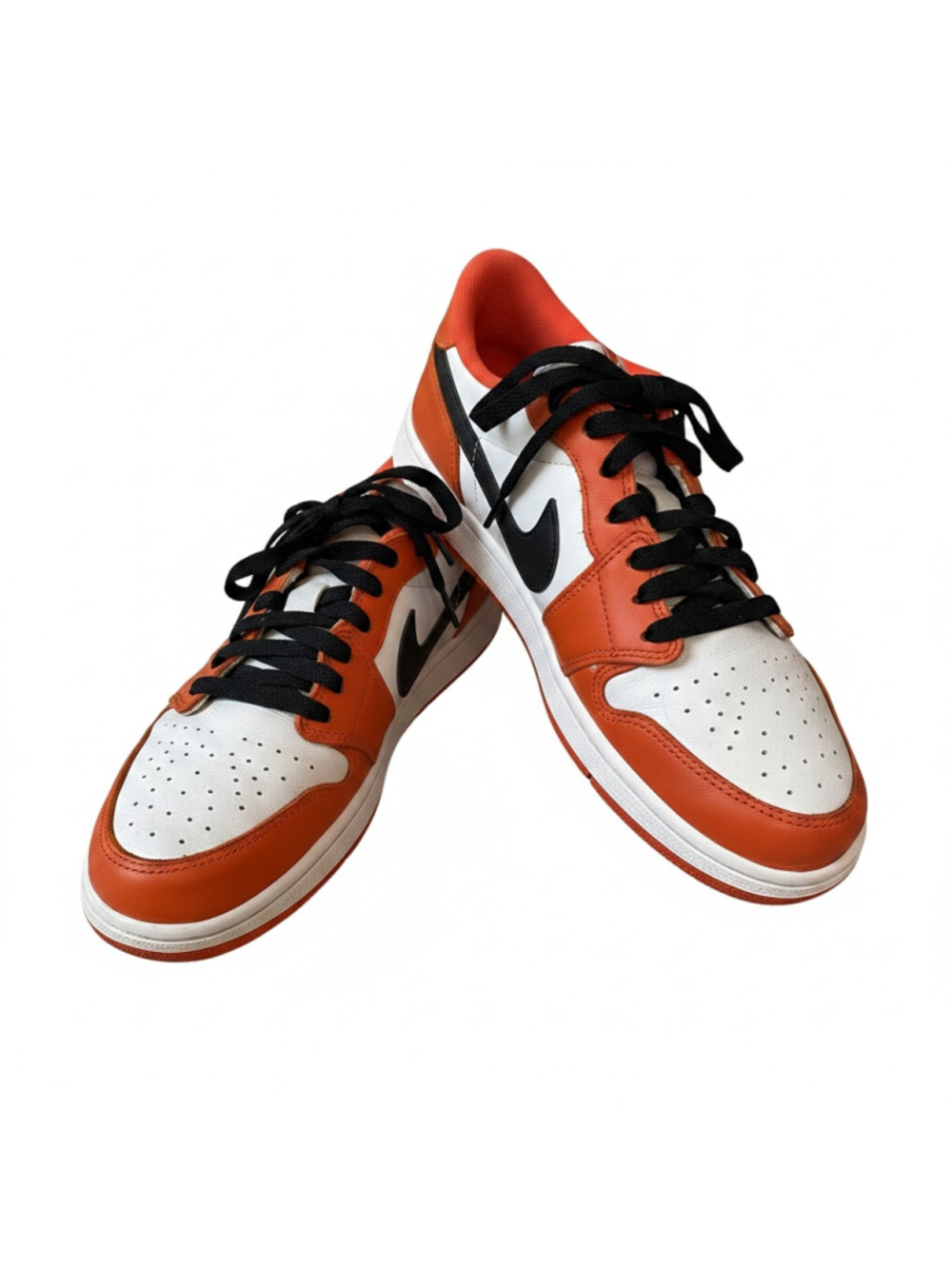Nike Air Jordan 1 Low Sneakers CZ0858-B01 7Y in Orange and White